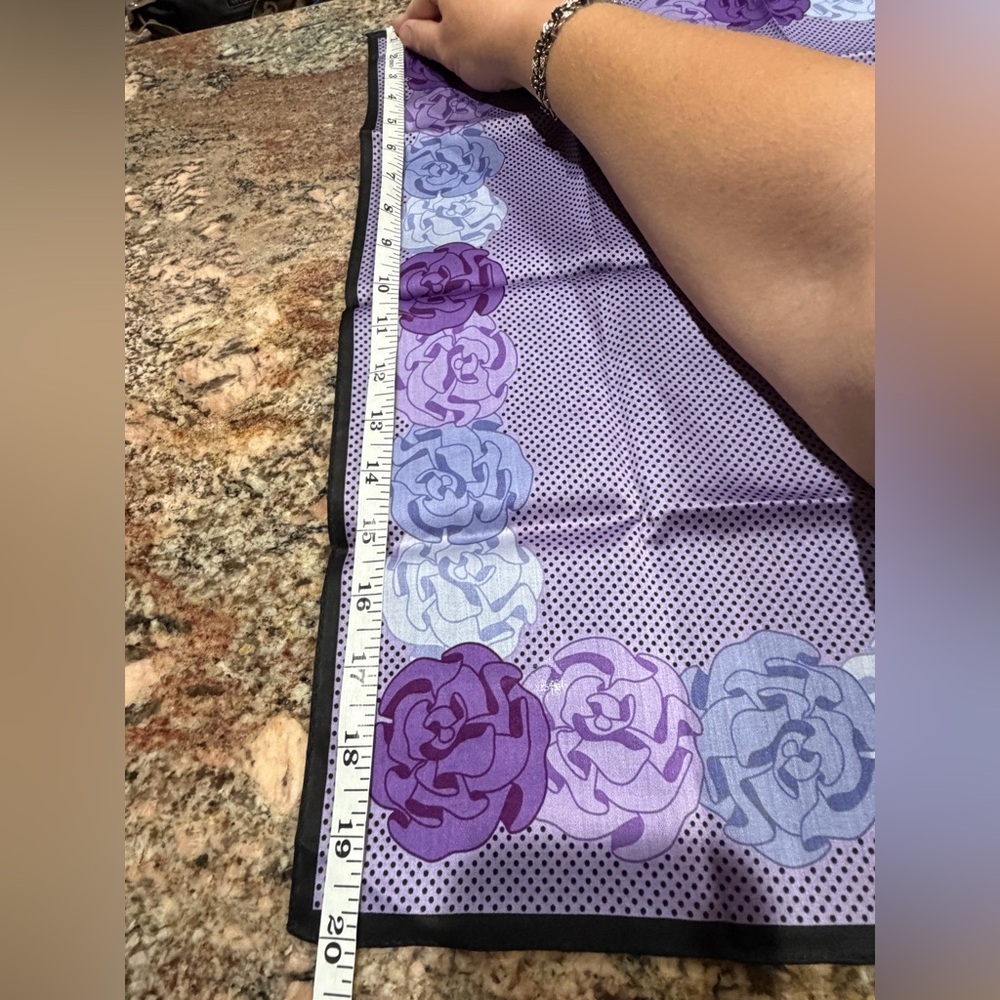Yves Saint Laurent Purple Floral Handkerchief - Picture 5 of 5